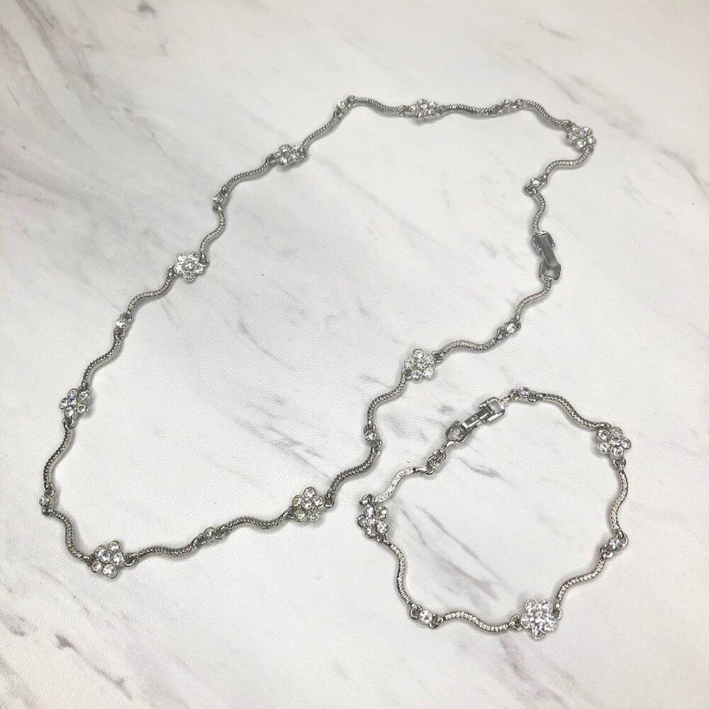 90s Squiggle Flower Necklace & Bracelet Set